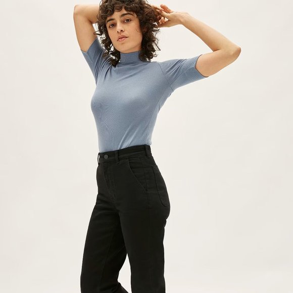 Everlane The Straight Leg Crop Jeans in Black Short - Picture 5 of 10
